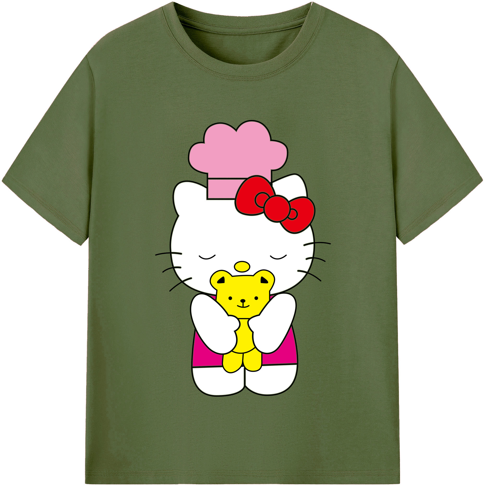（画像用） Hello Kitty ハローキティ 綿100％半袖Tシャツ（フロントプリント）